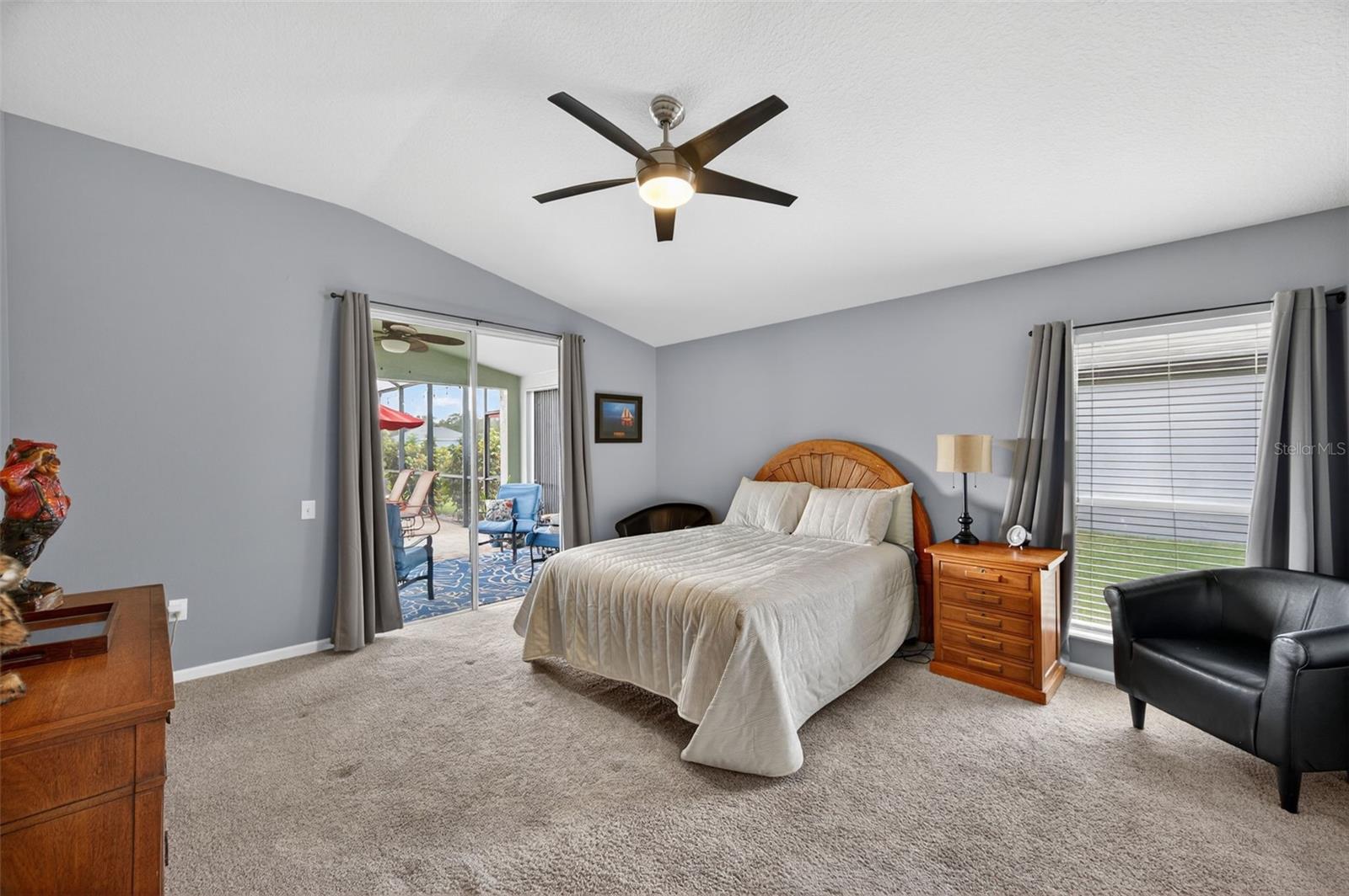 Primary bedroom, on rear of home.