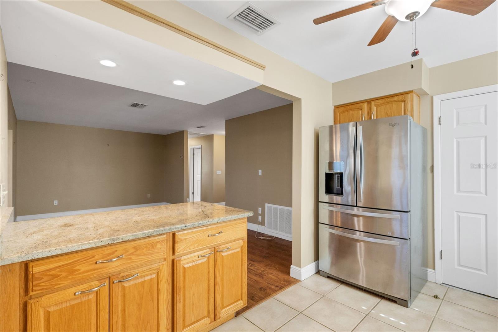 Kitchen open to living room