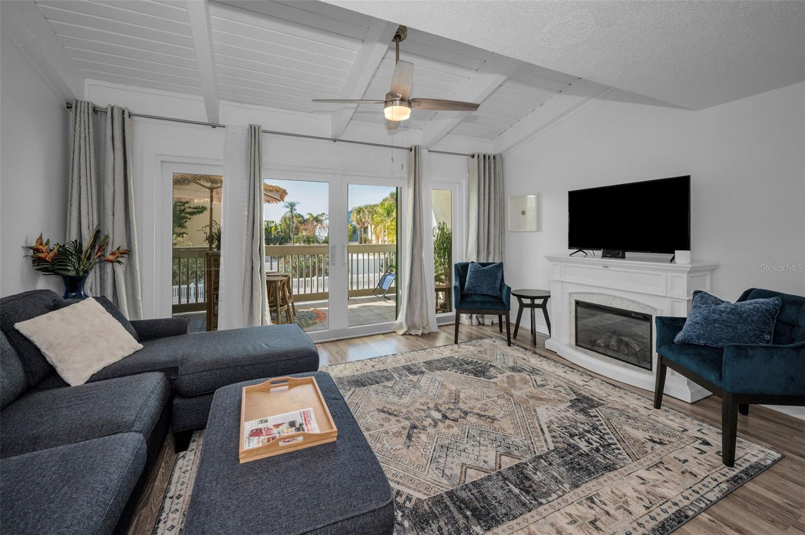 Main level Living Room with Decorative Fireplace