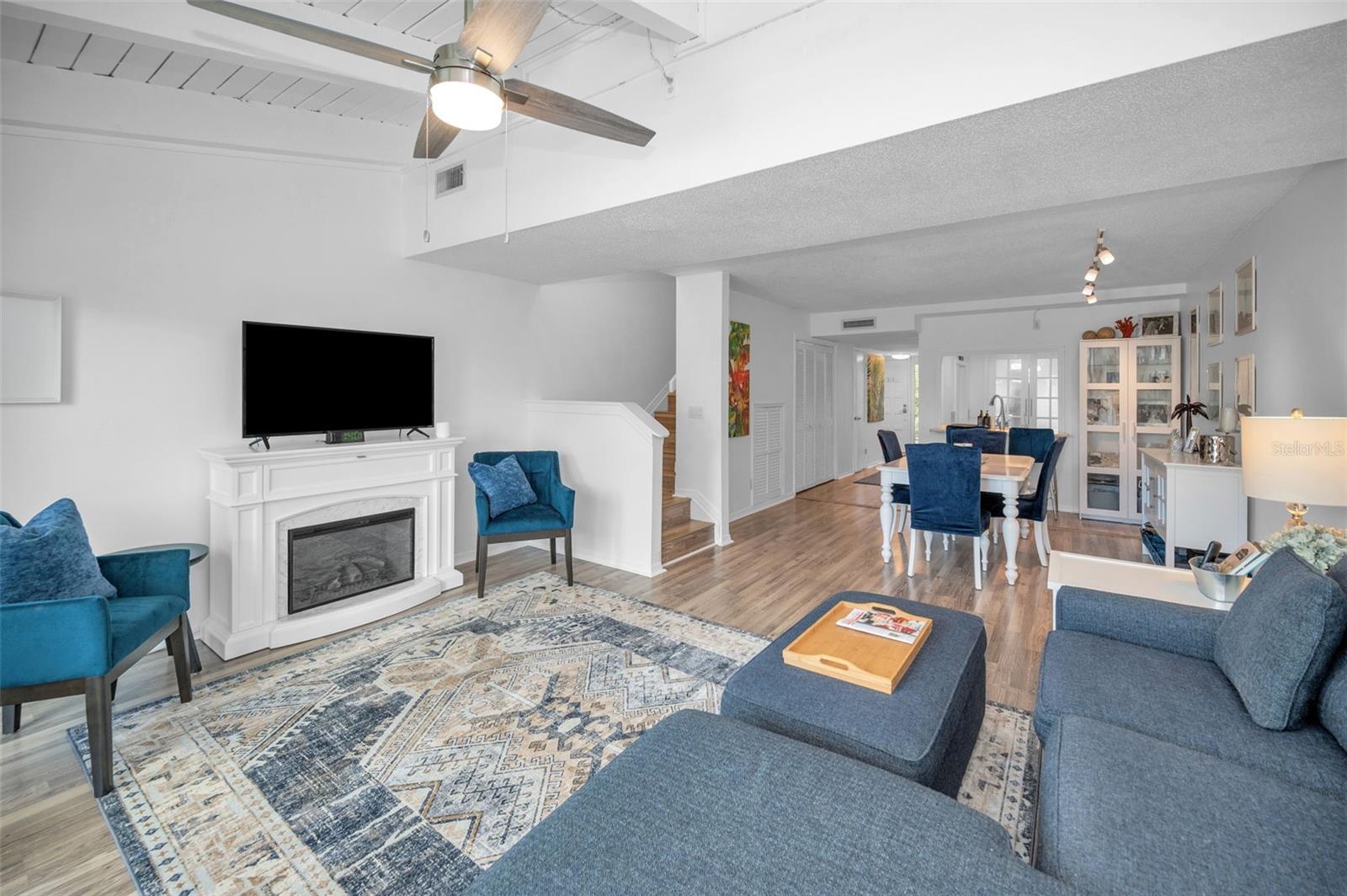 Main Level Living area with Fireplace!
