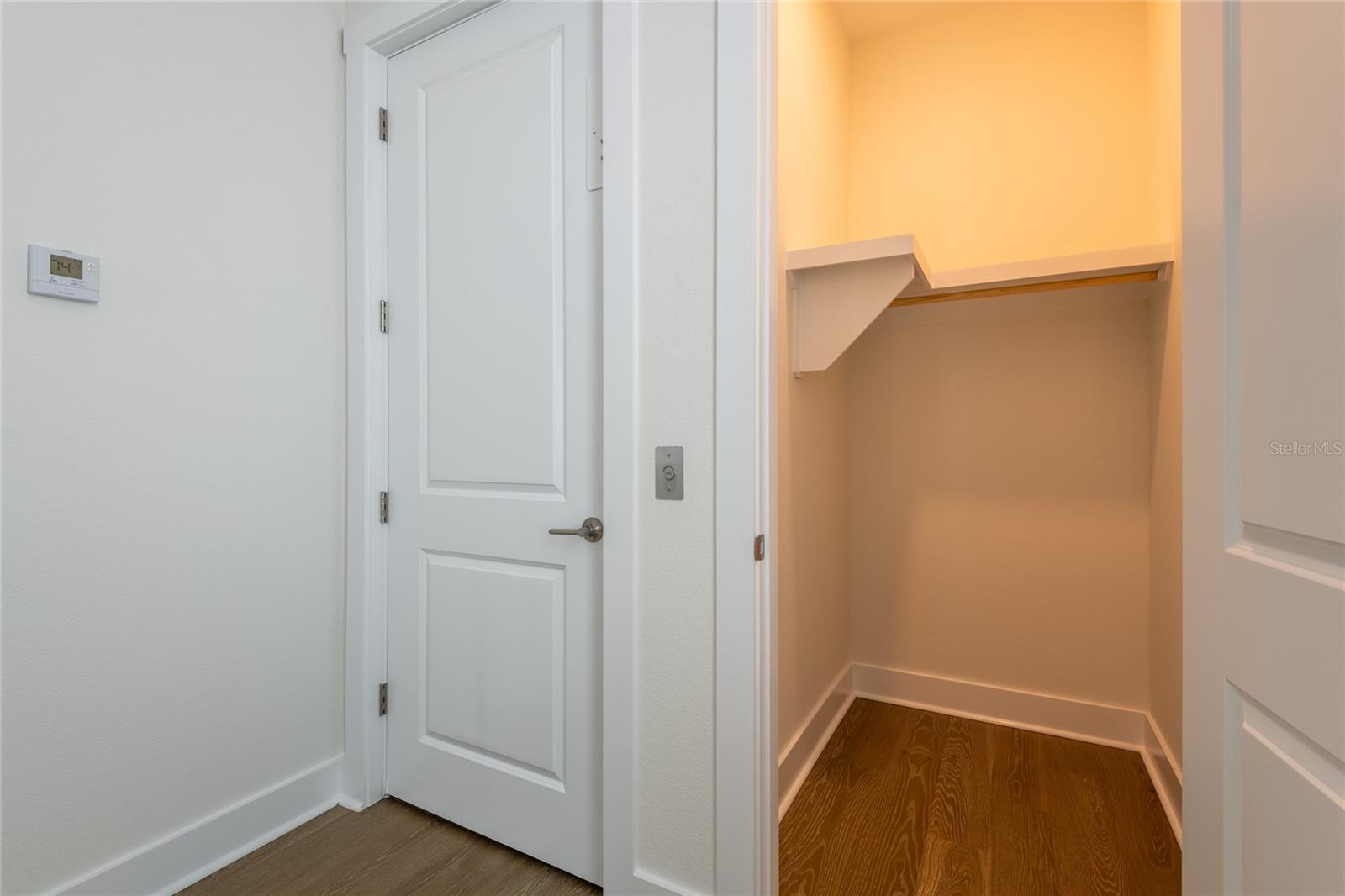 Third floor elevator and storage closet