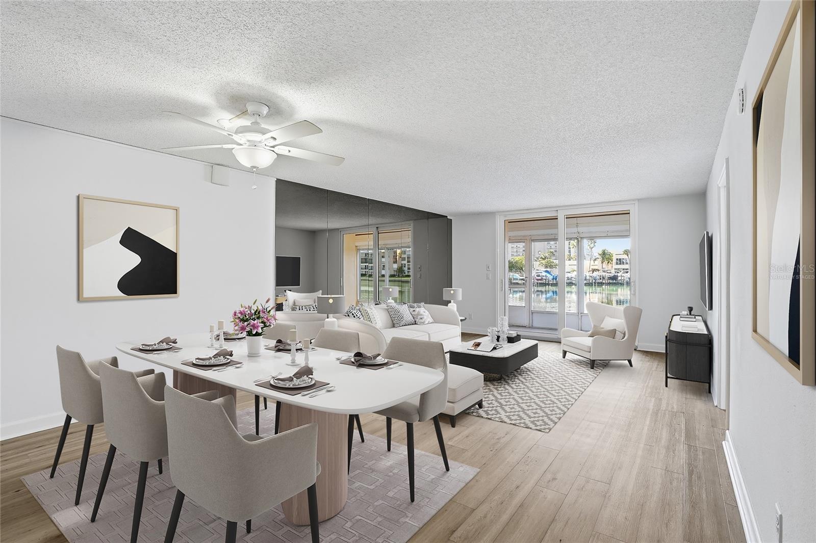 Virtually Staged-Dining/Living area