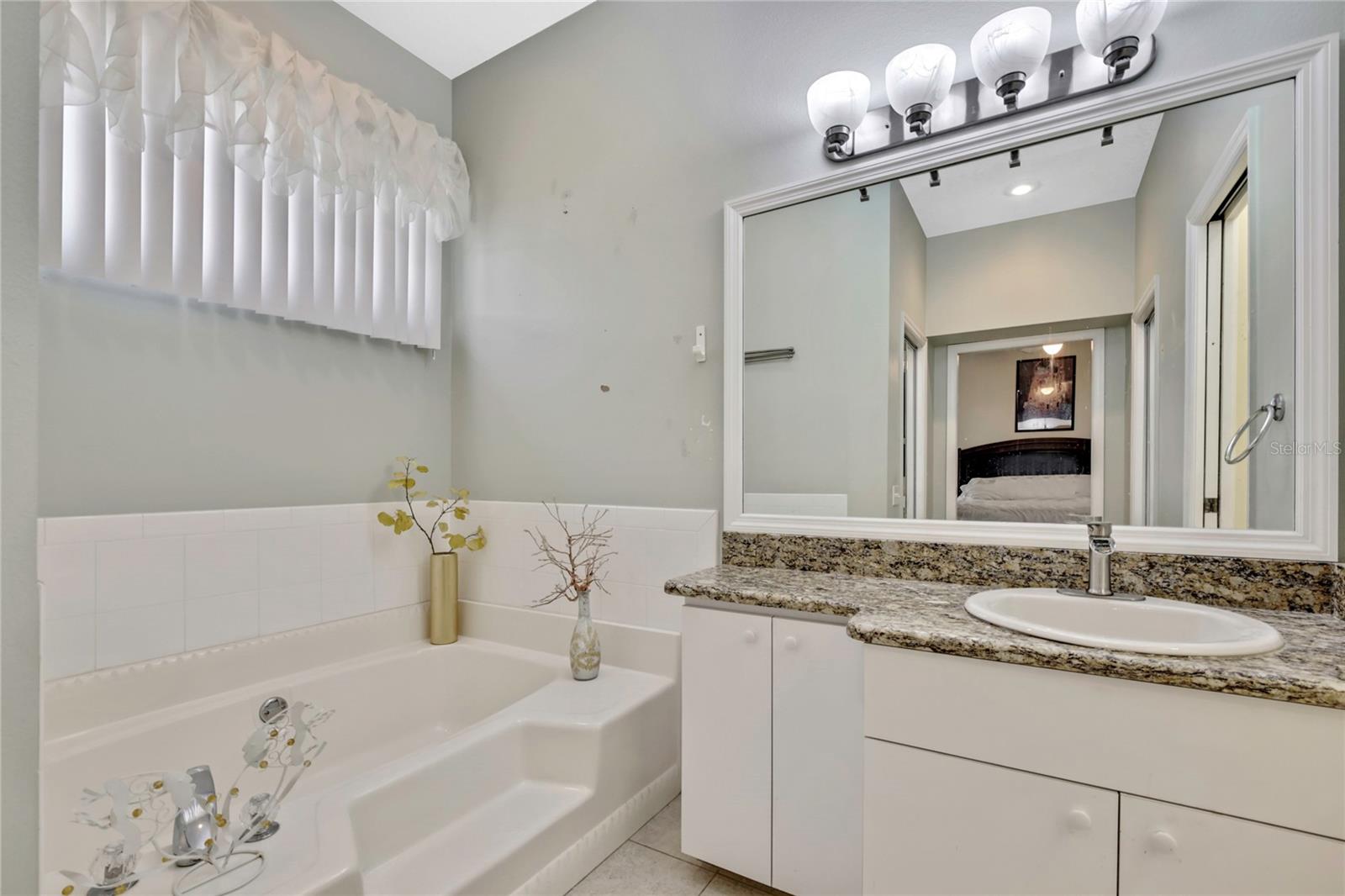 The large separate garden tub is a relaxing retreat!