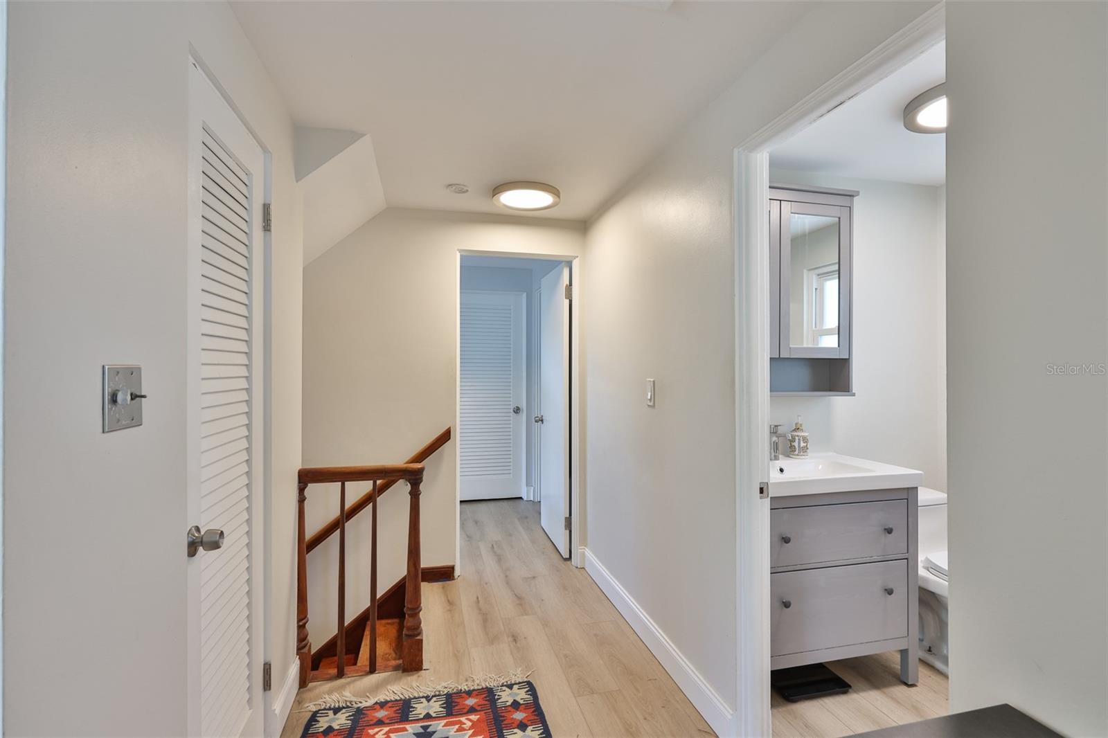 Landing with View of Second Bathroom