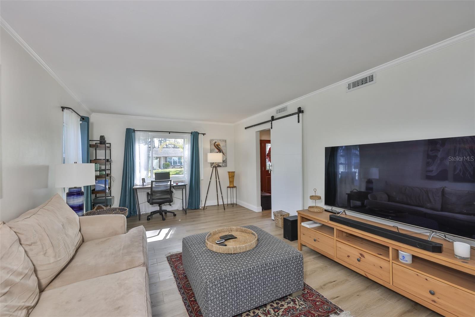 Living Room with work area