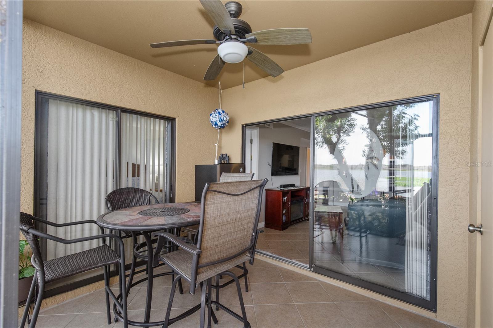 Large storage closet on patio as well