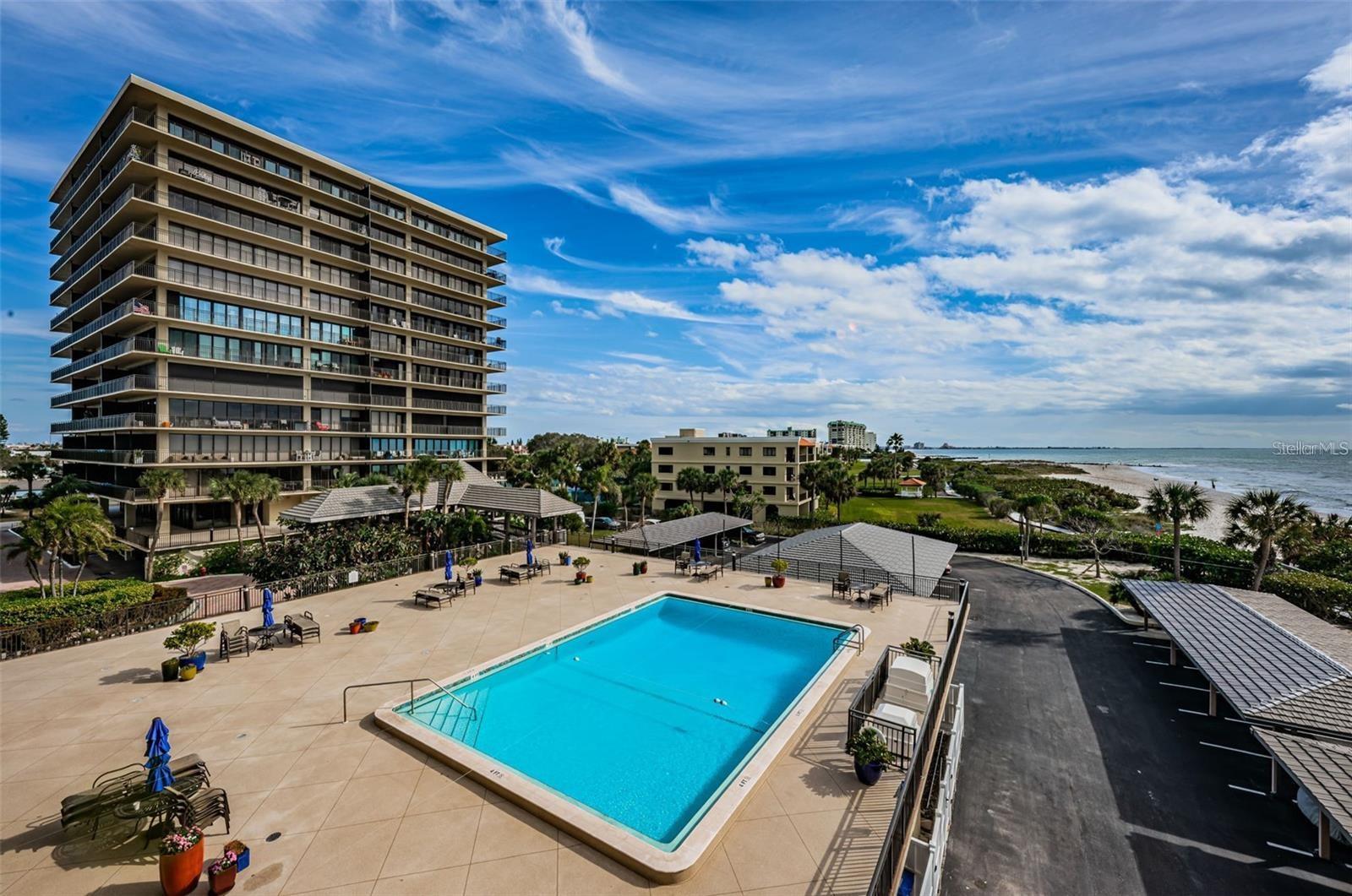 Heated pool overlooking the gulf
