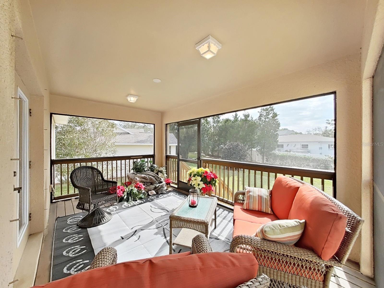 Large screened in patio overlook huge backyard