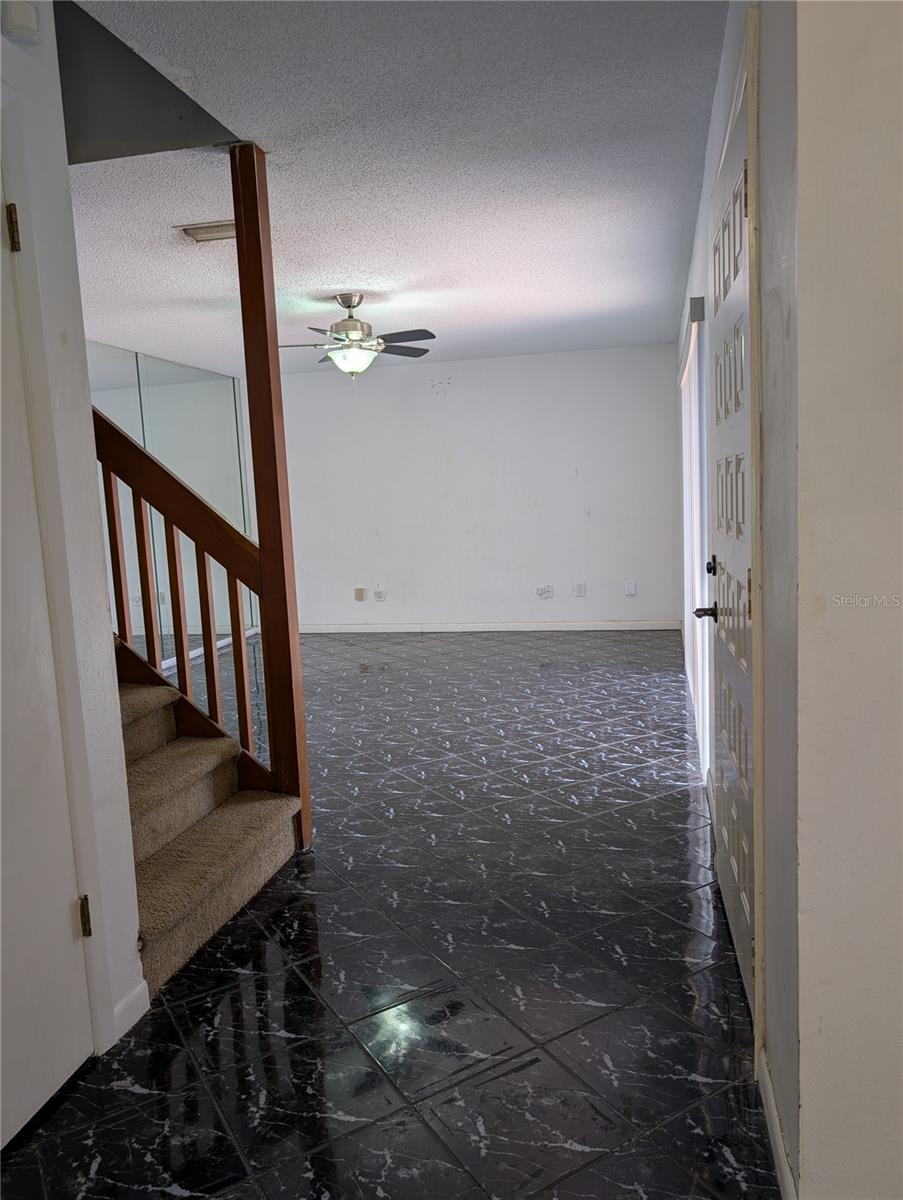 A look from the dining area toward the living area.