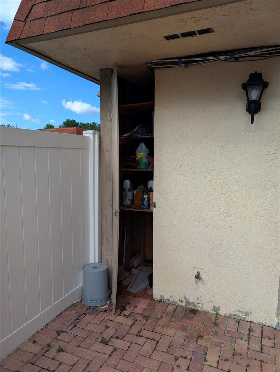 Storage area outside in Patio area