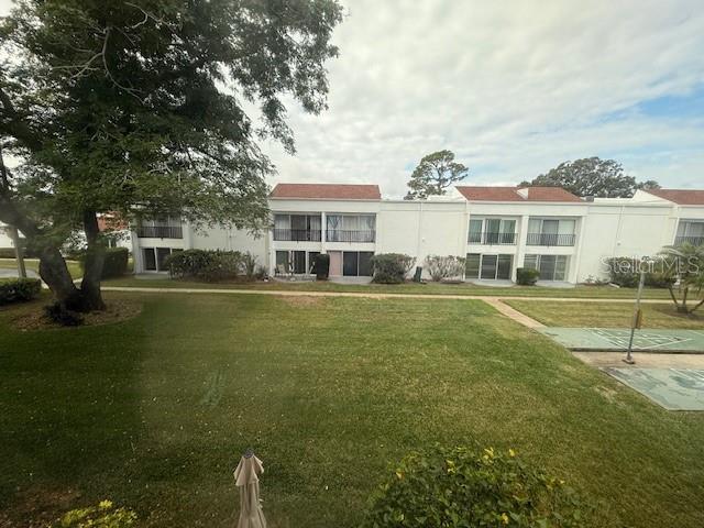 View from looking out the rear sliding glass doors