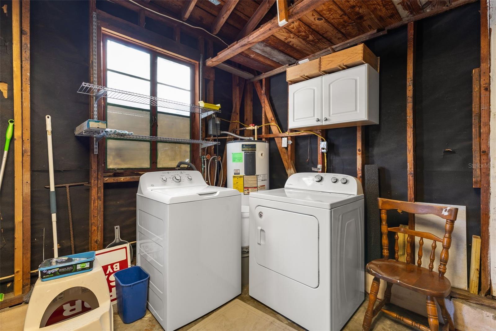Attached garage with dedicated laundry space