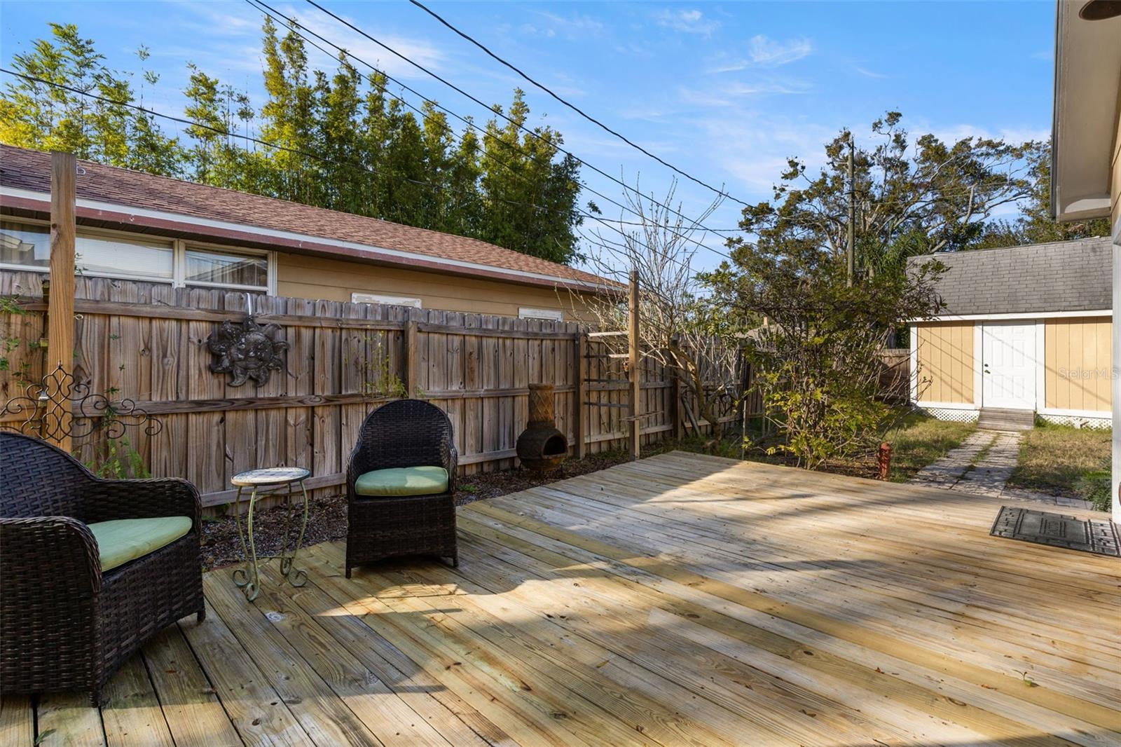 Side patio perfect for outdoor relaxation