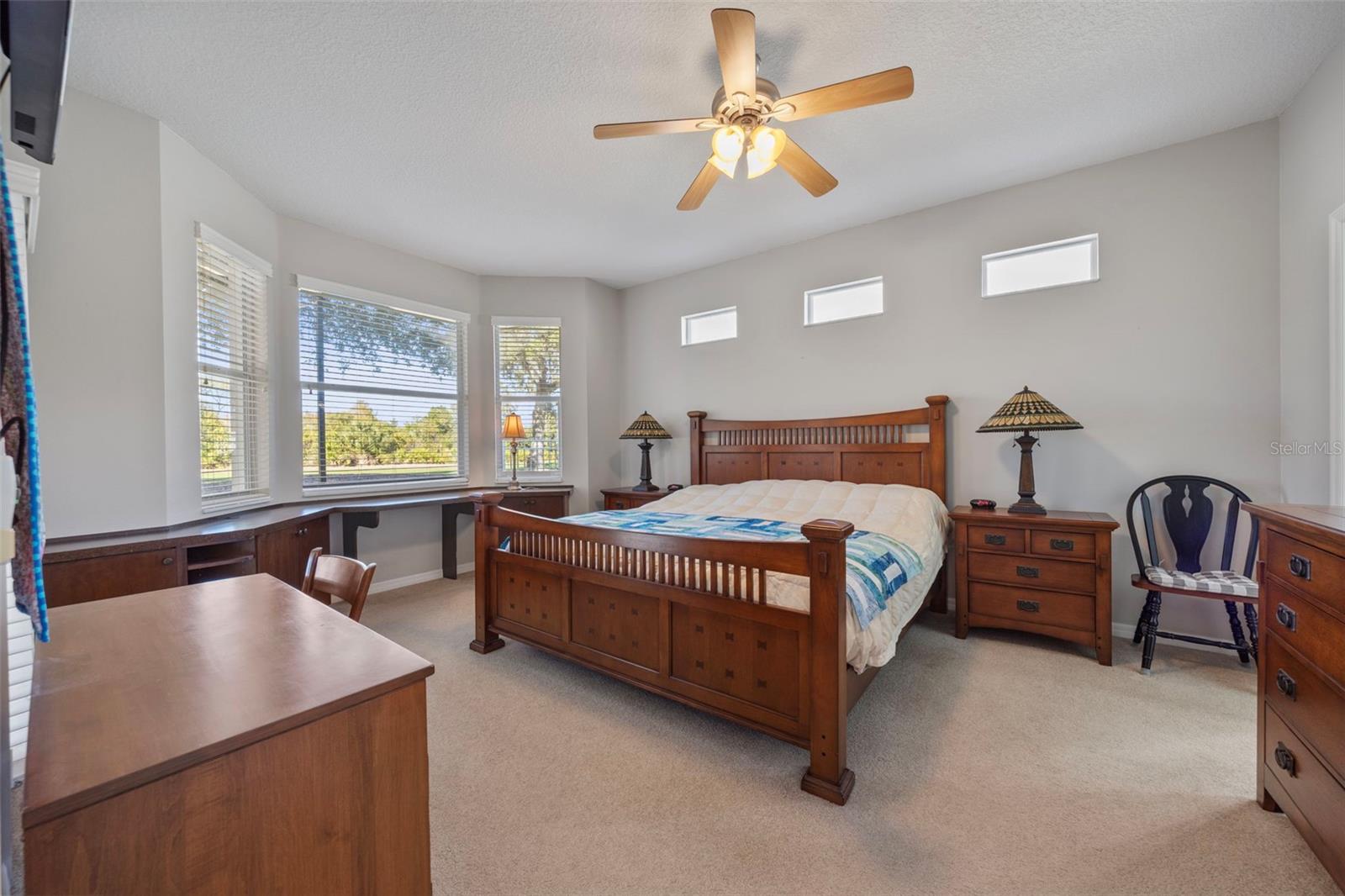 light & airy primary bedroom
