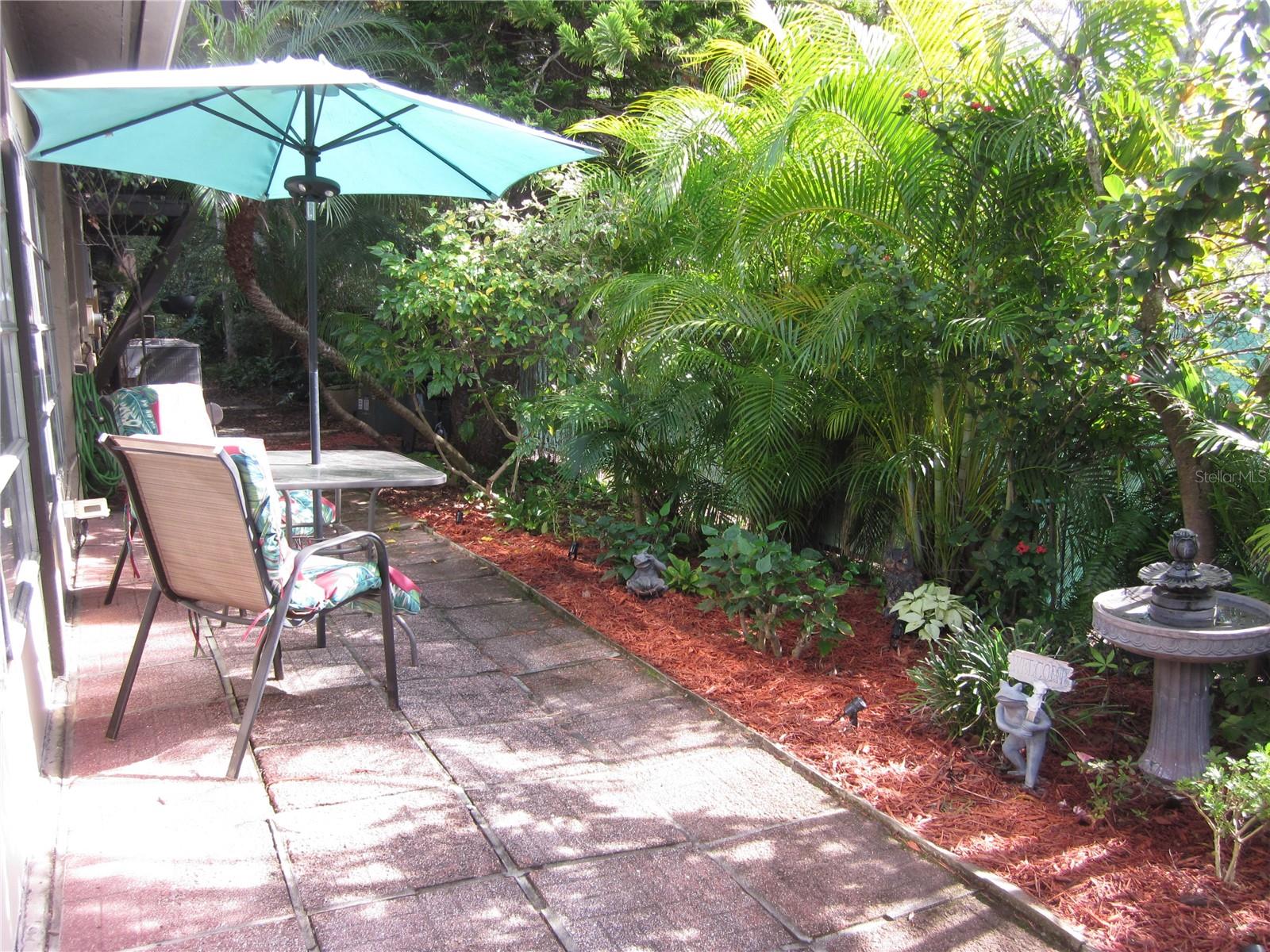 Relaxing rear patio, perfect spot for morning coffee
