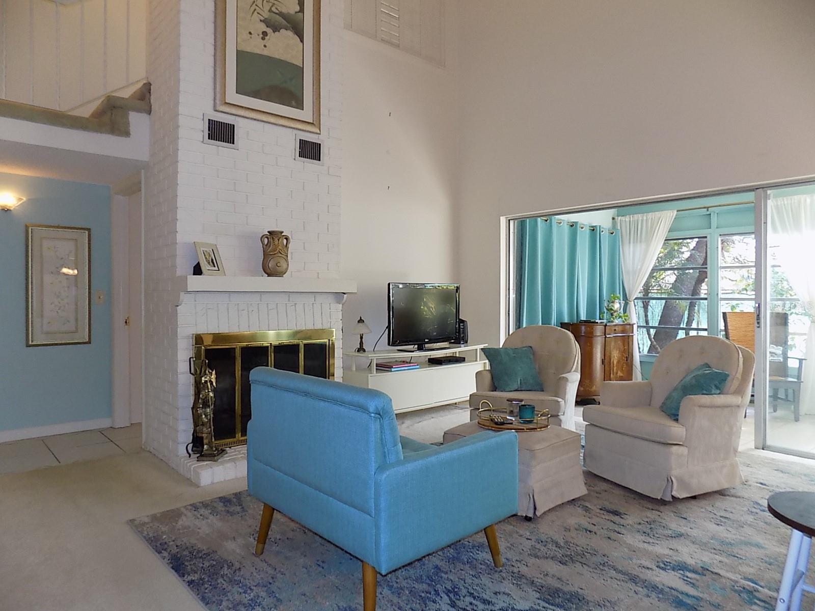 Living room with fireplace