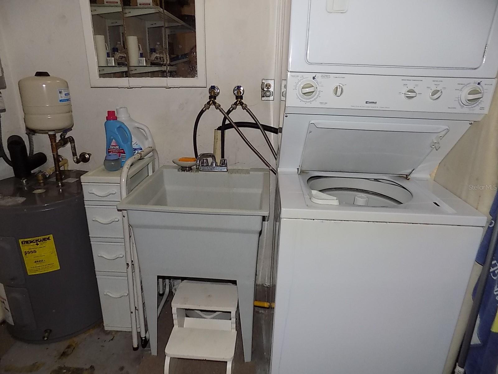 Stack washer/dryer in garage