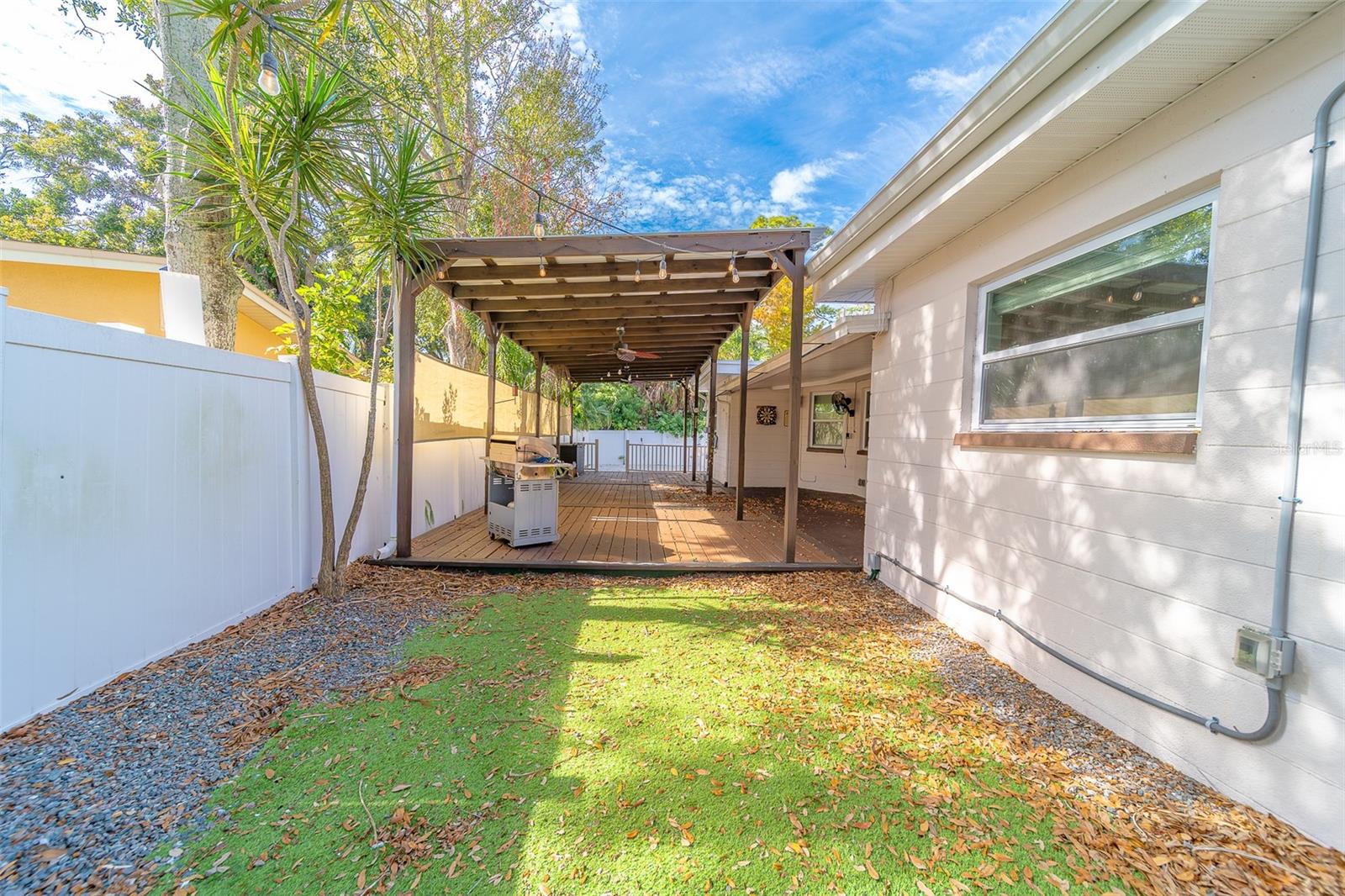 Yard East Side of Home Leading to deck