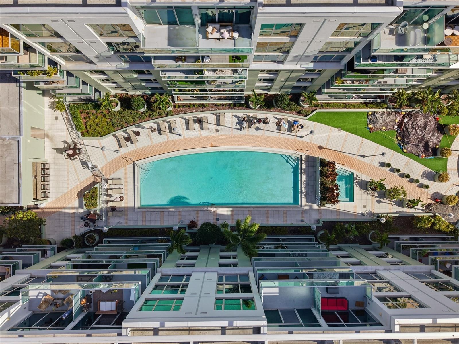 Aerial View of Pool Deck