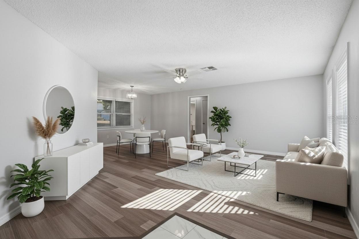 Living Room & Dining Room - Virtually Staged