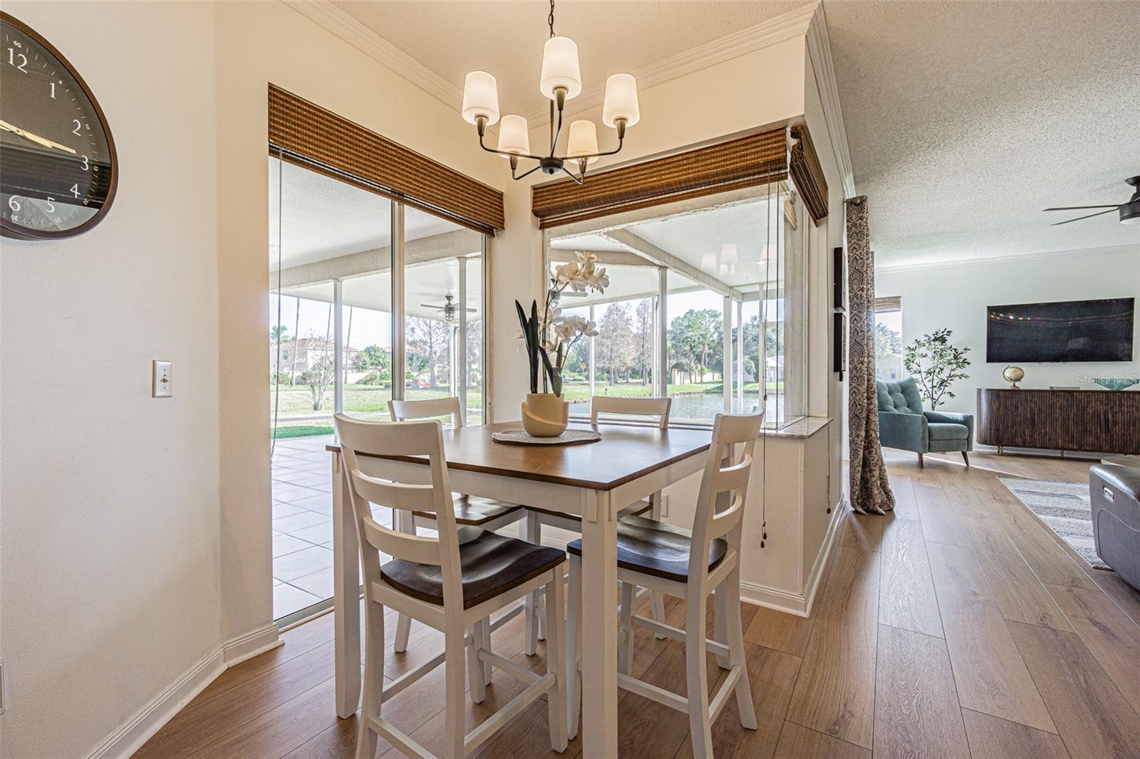 Airy Breakfast nook with water views!