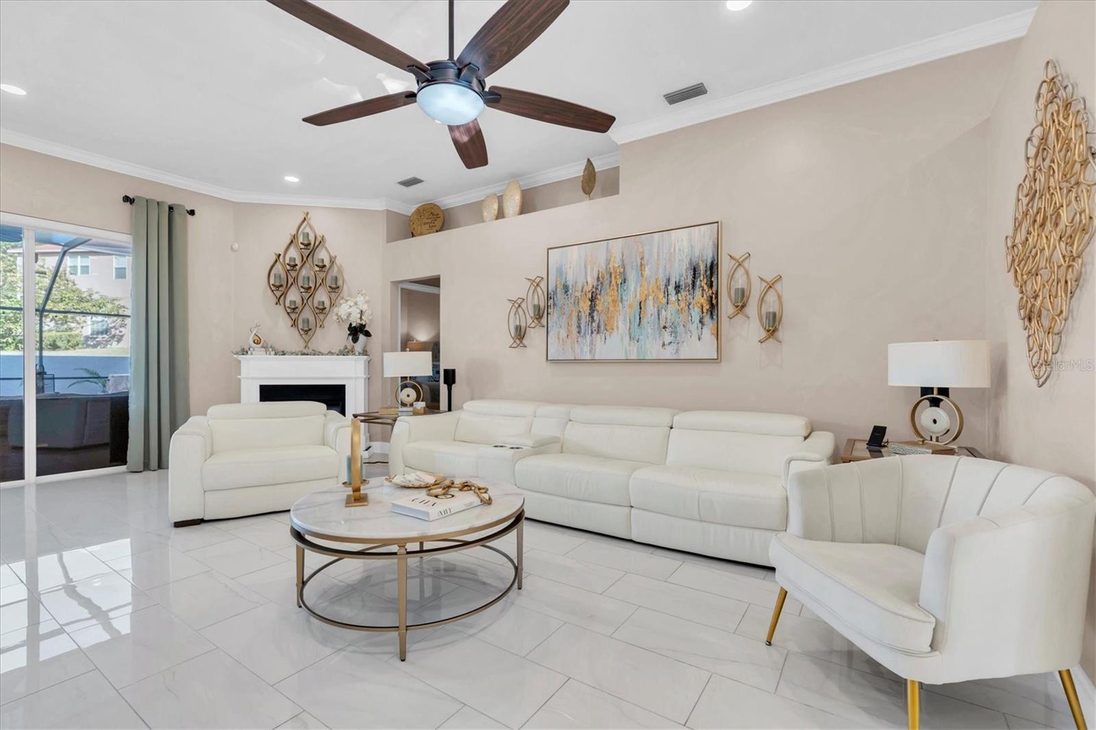 Great Room with 12x24 Tile