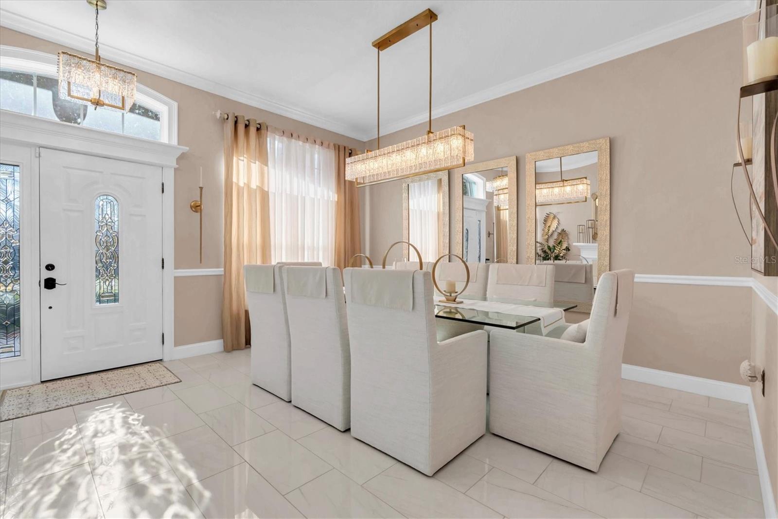 Formal Dining Room with Upgraded Fixtures