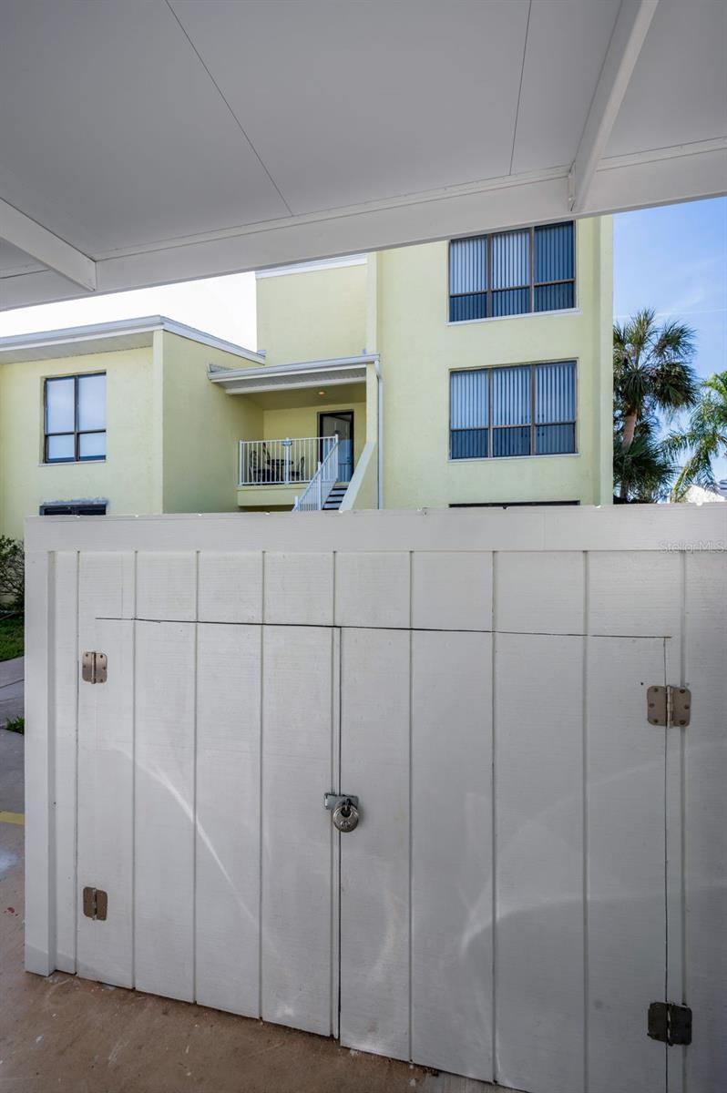 Storage area in front of the Carport