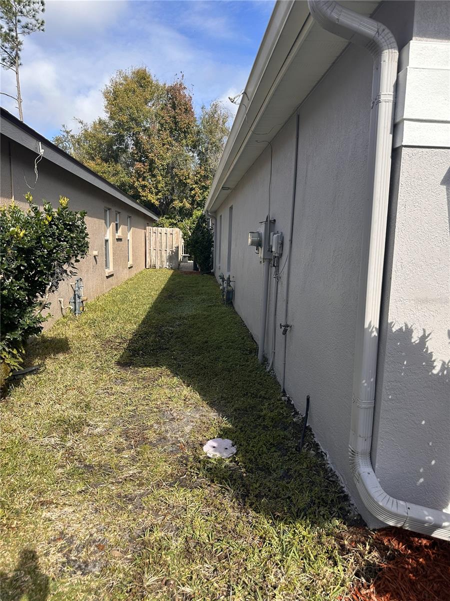 West Side of home/garage