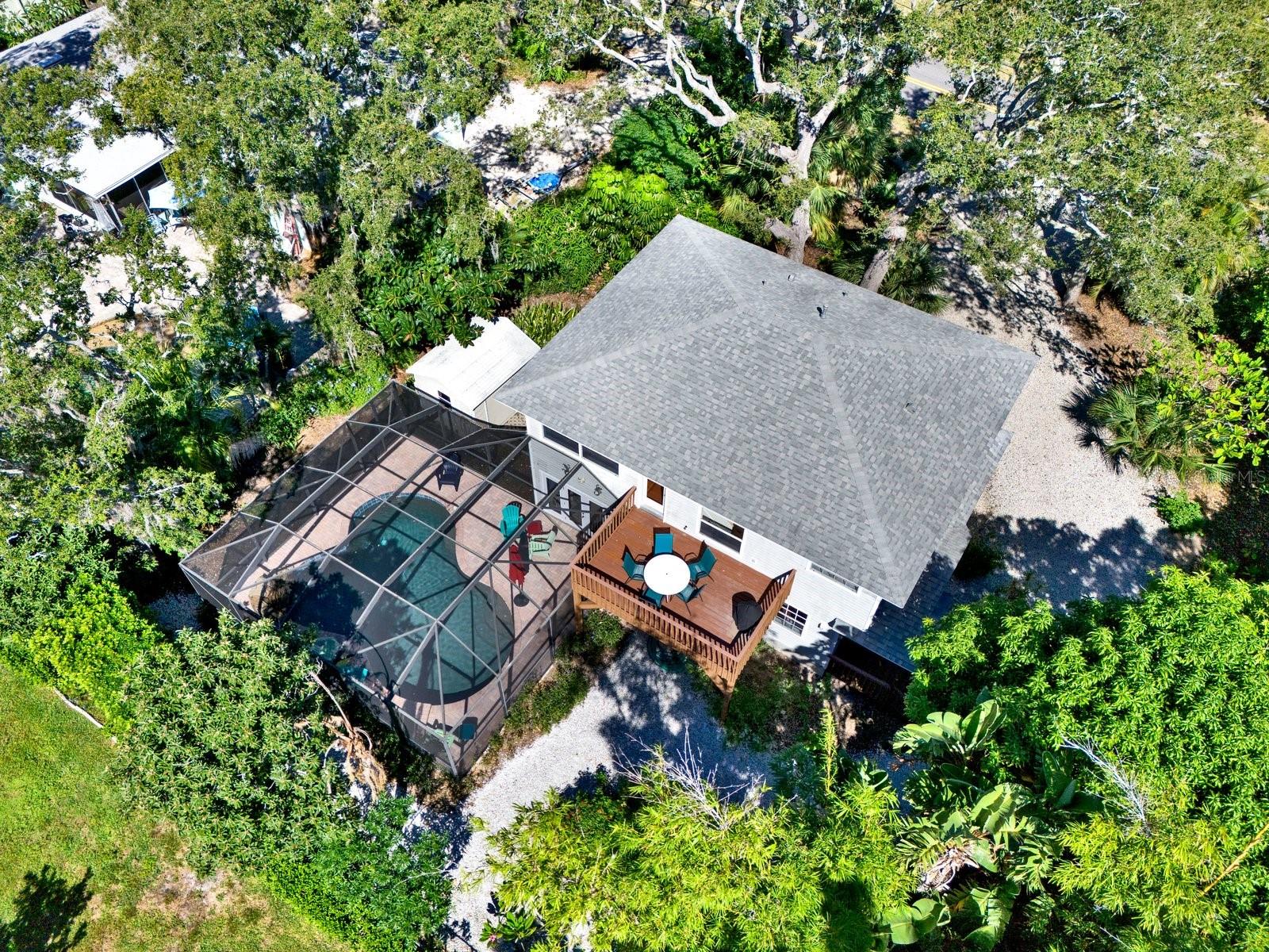 Aerial view of home.