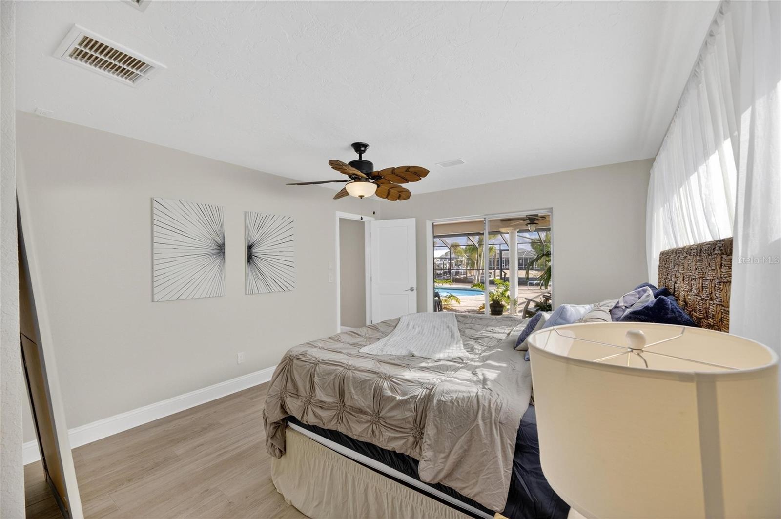master bedroom near bathroom