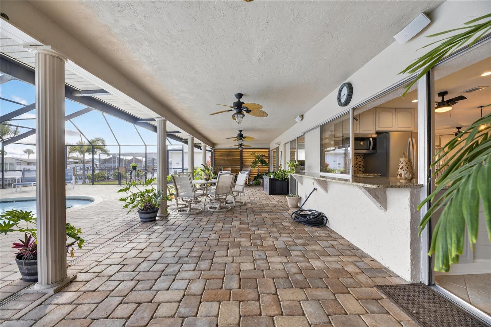 outside patio under roof pool area