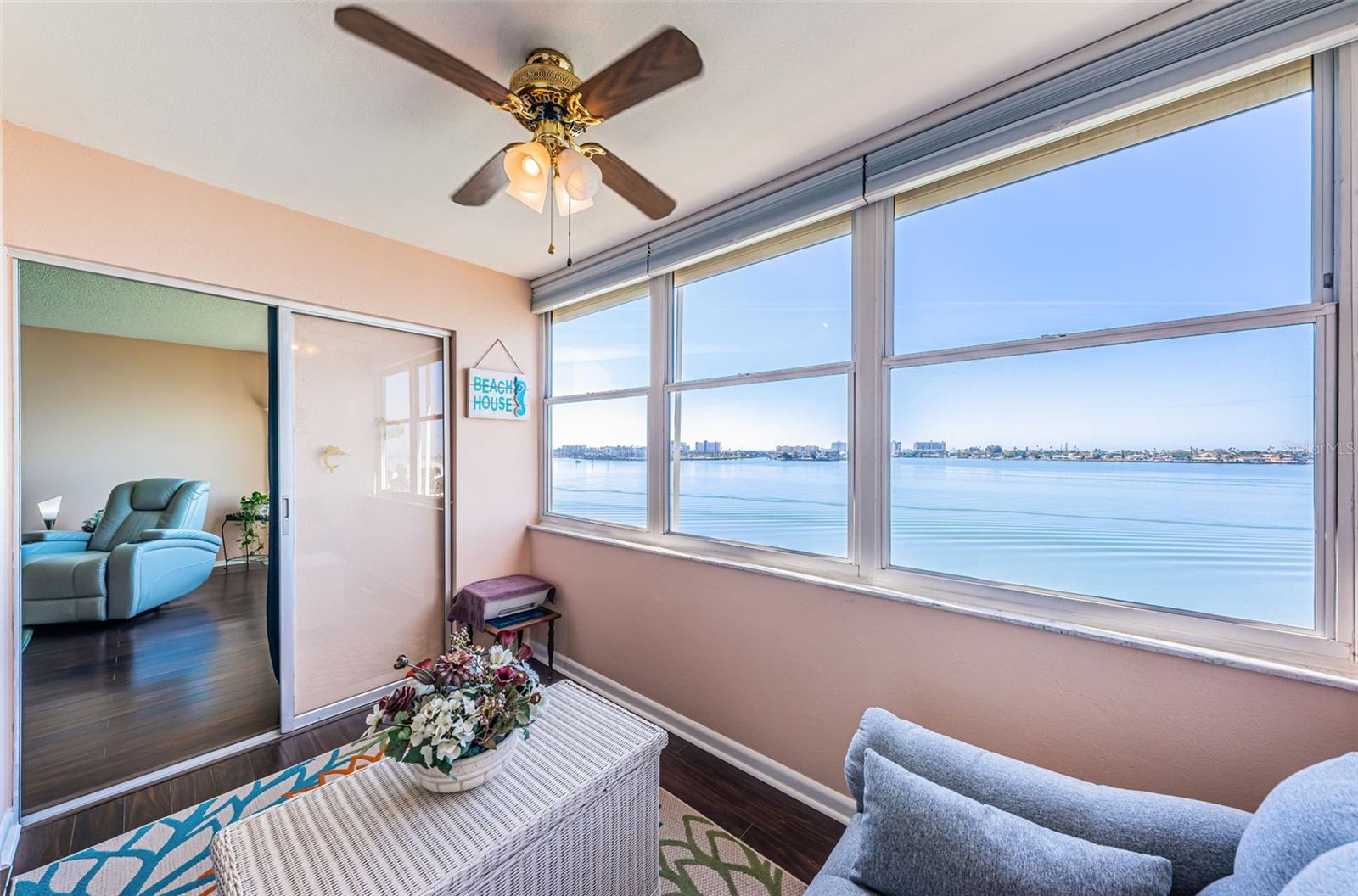 Florida room with access from living room and bedroom