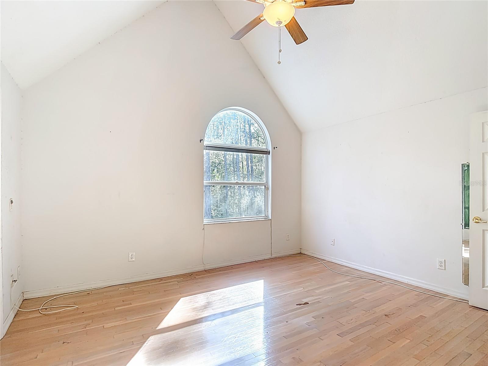 Tall Vaulted Ceiling in Upstairs Primary Bedroom