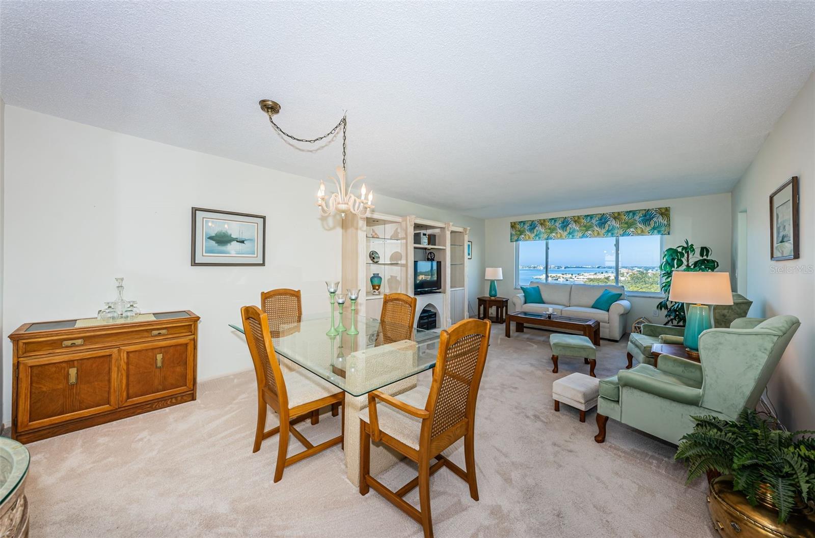 Dining room and living room just off the kitchen