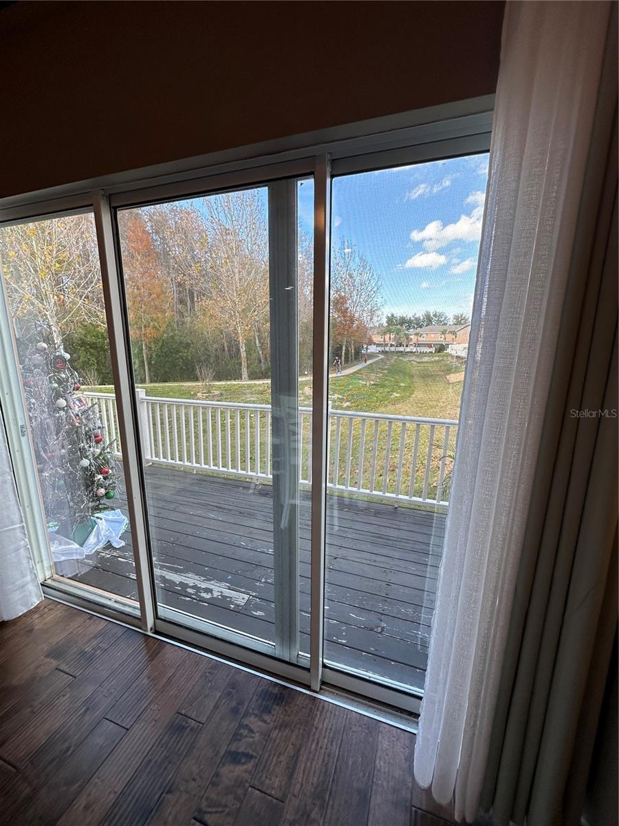 View from main floor sliding doors