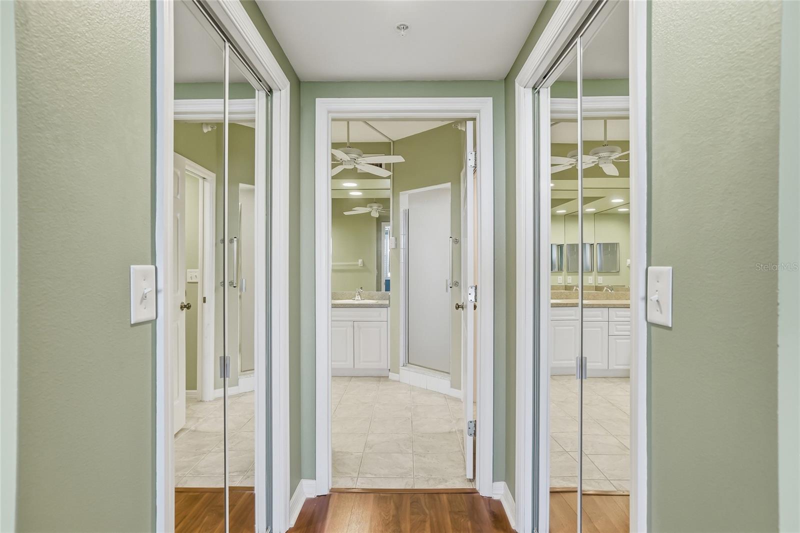 Double walk in closets in primary