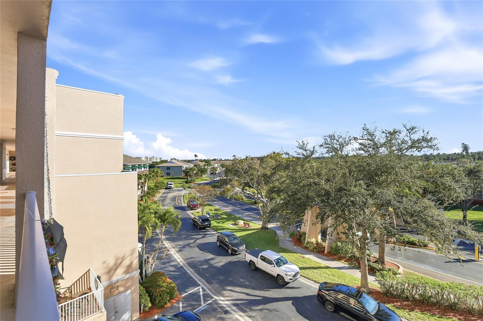 View from front door to parking area