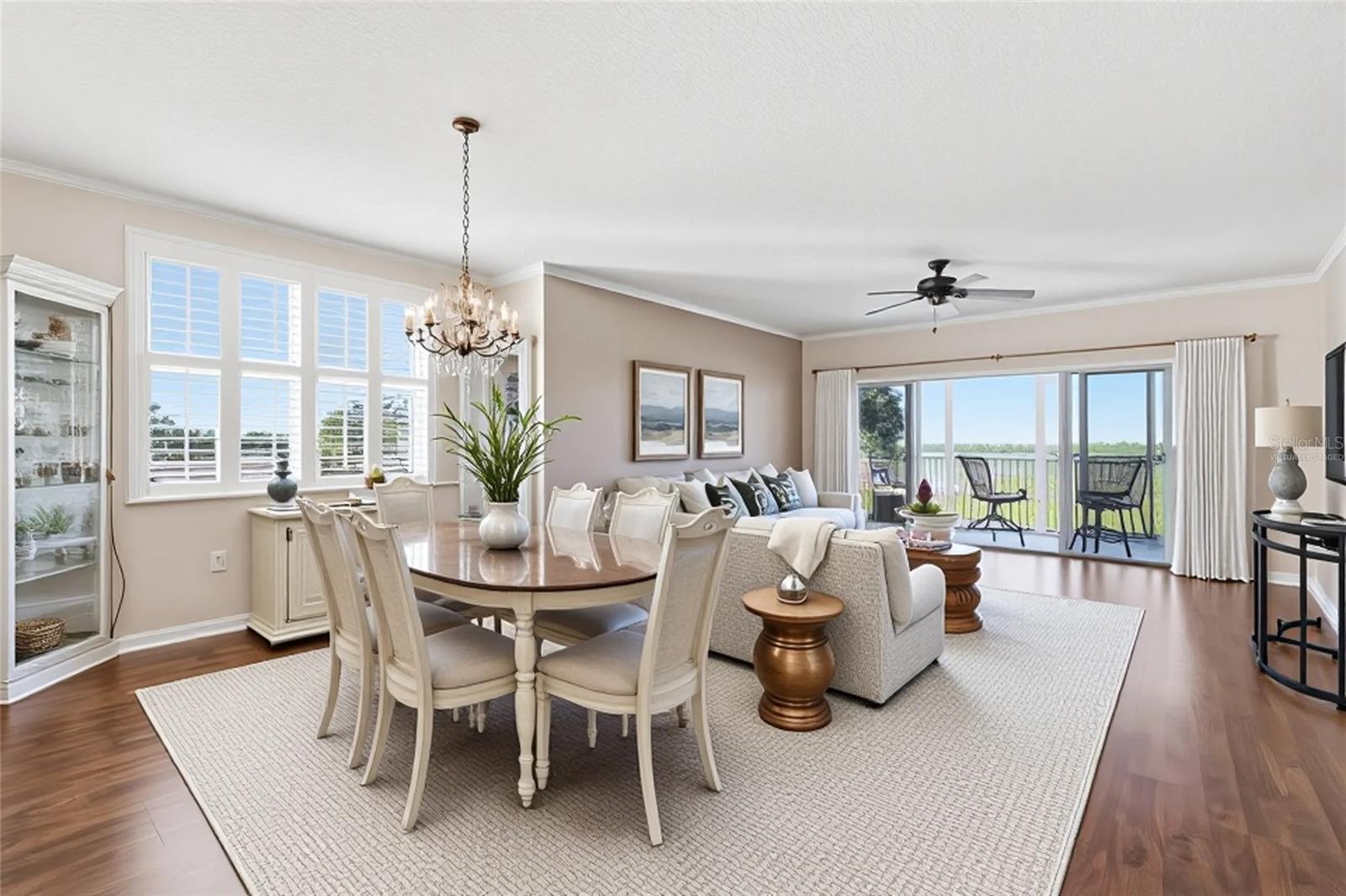 Great room - virtually staged