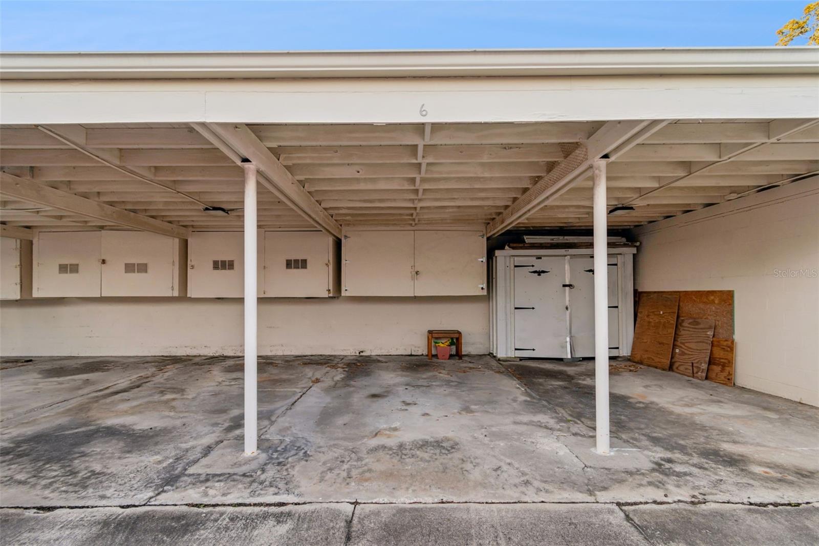 Parking Spot #6 with storage on wall