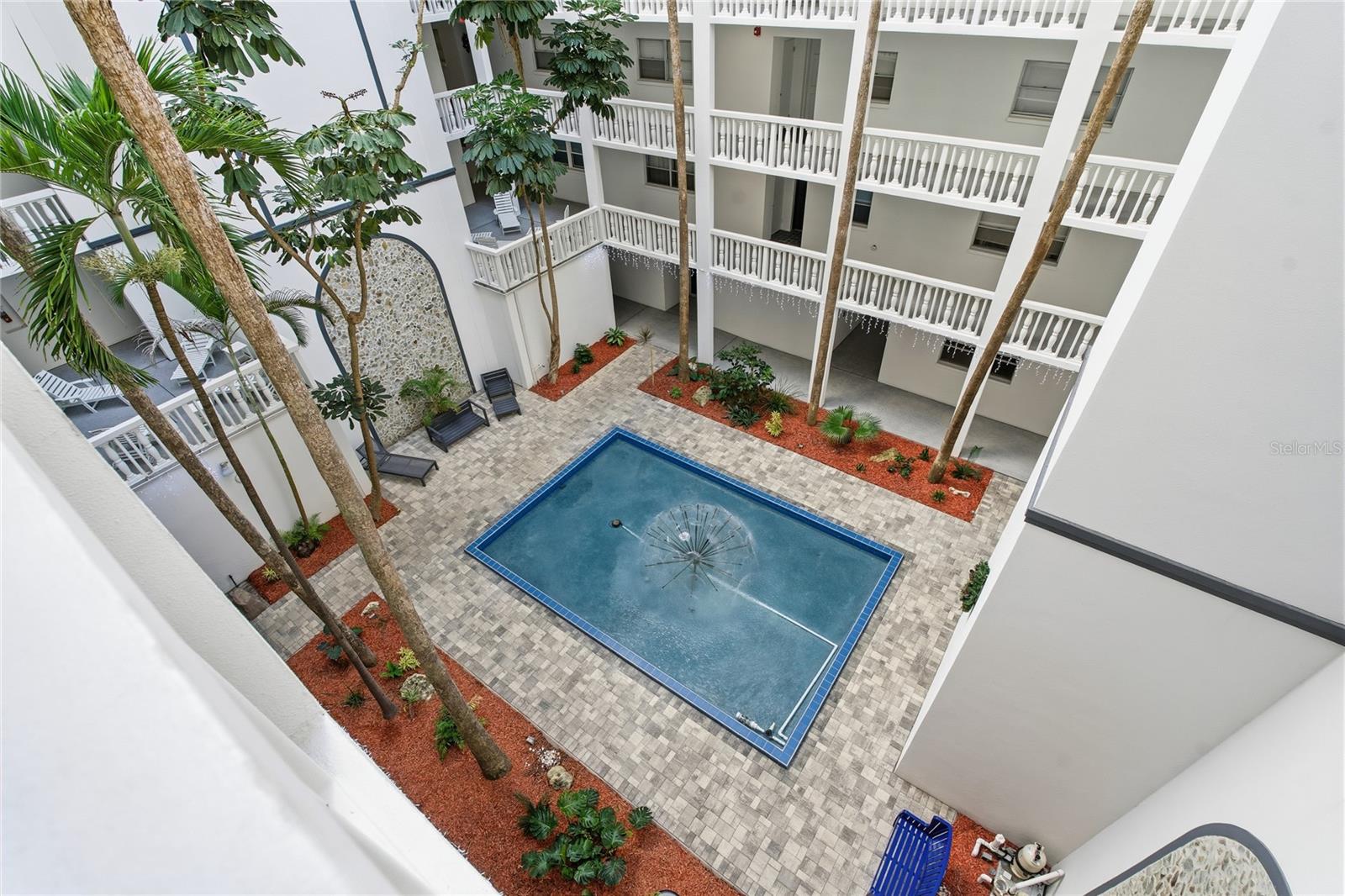 Interior waterfall atrium