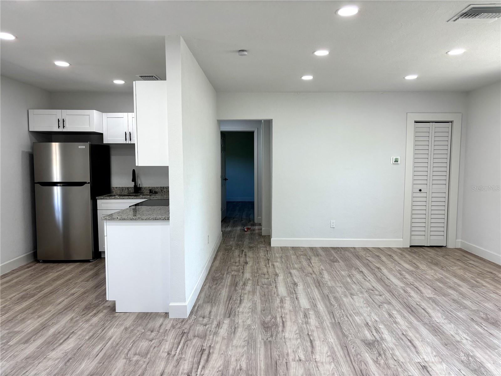 Family room and kitchen