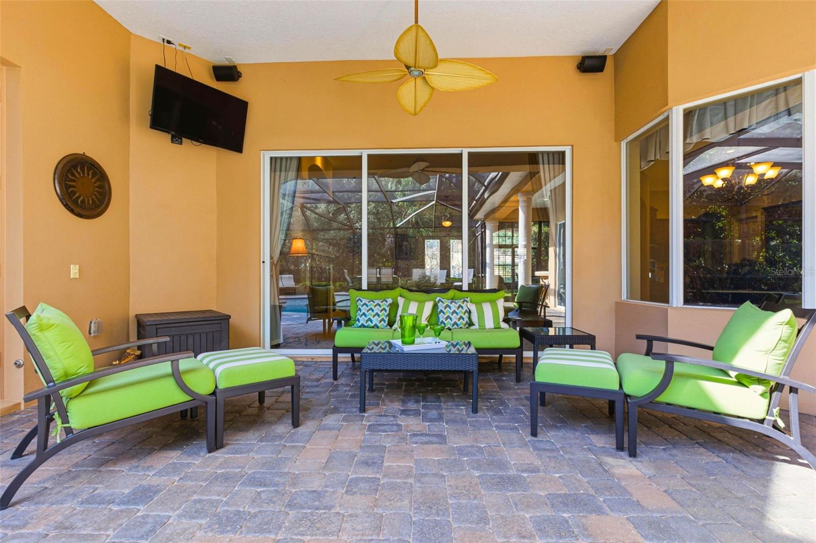 Covered seating - TV is included