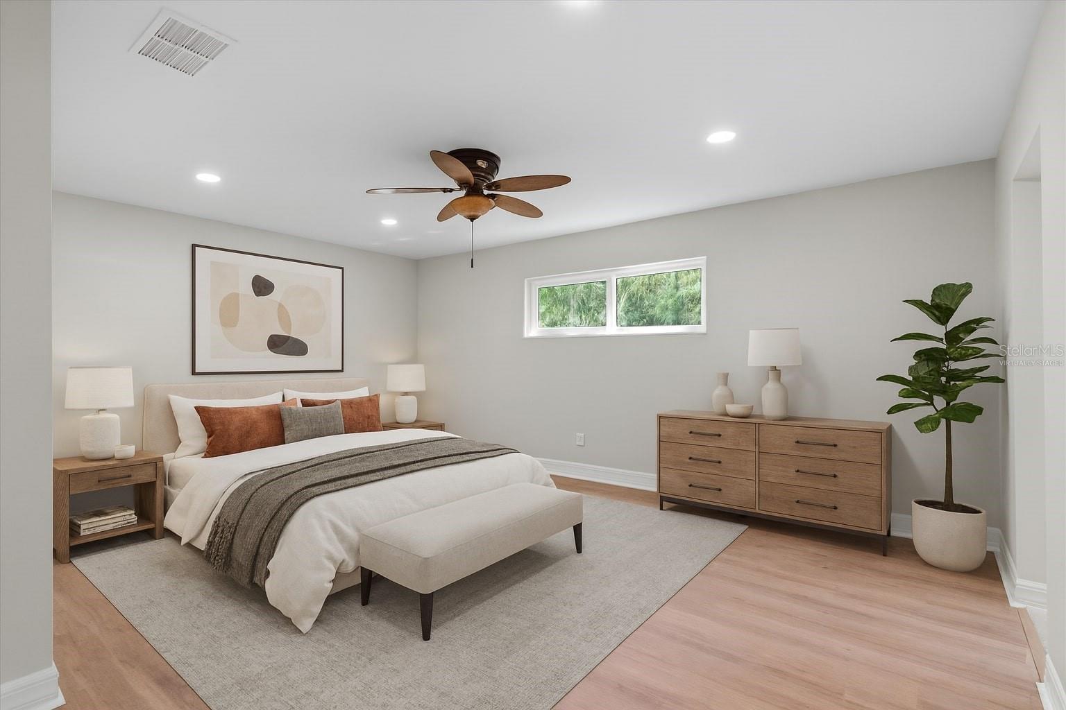 Virtually Staged Primary Bedroom