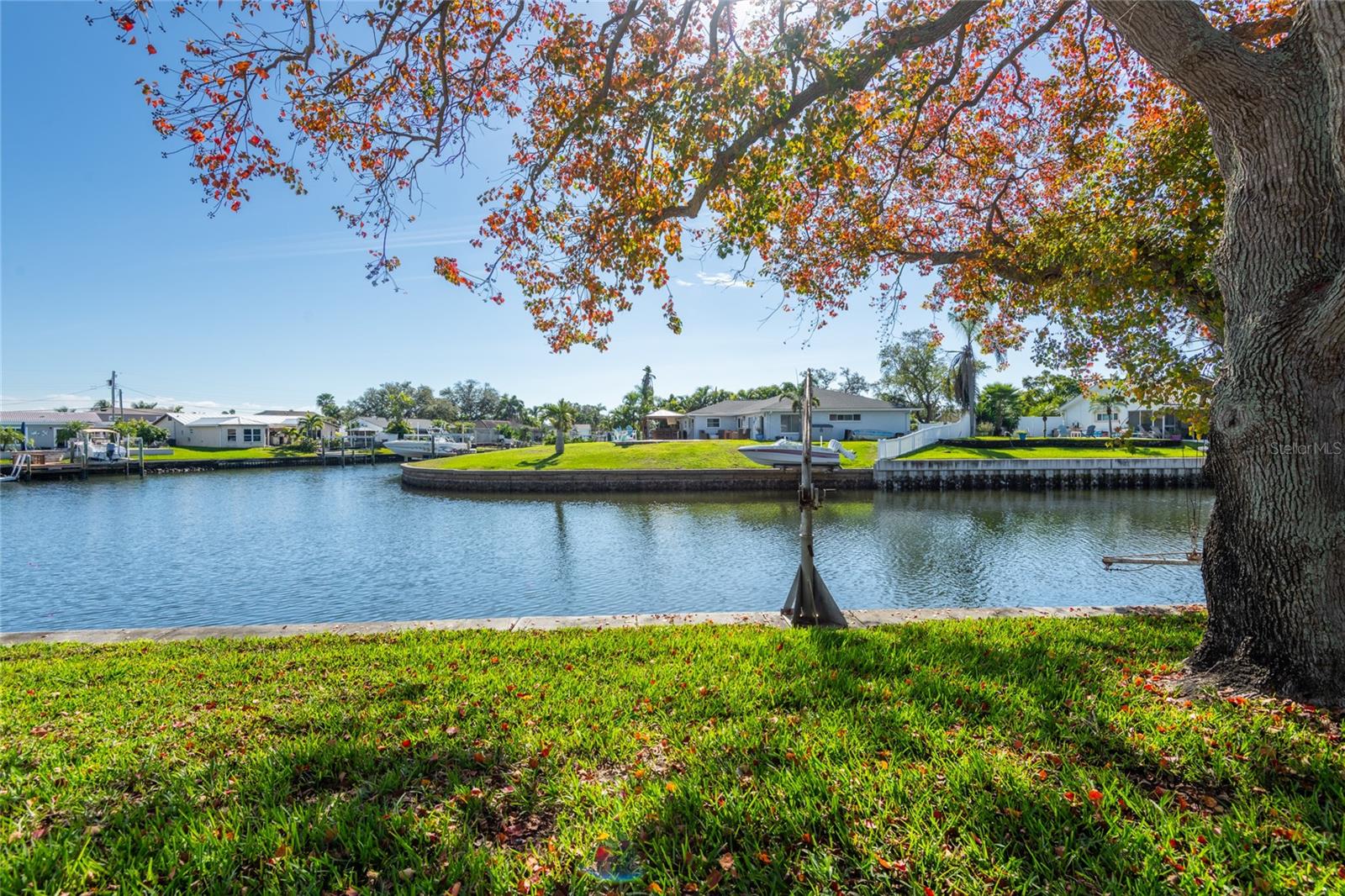 Beautiful wide canal water view