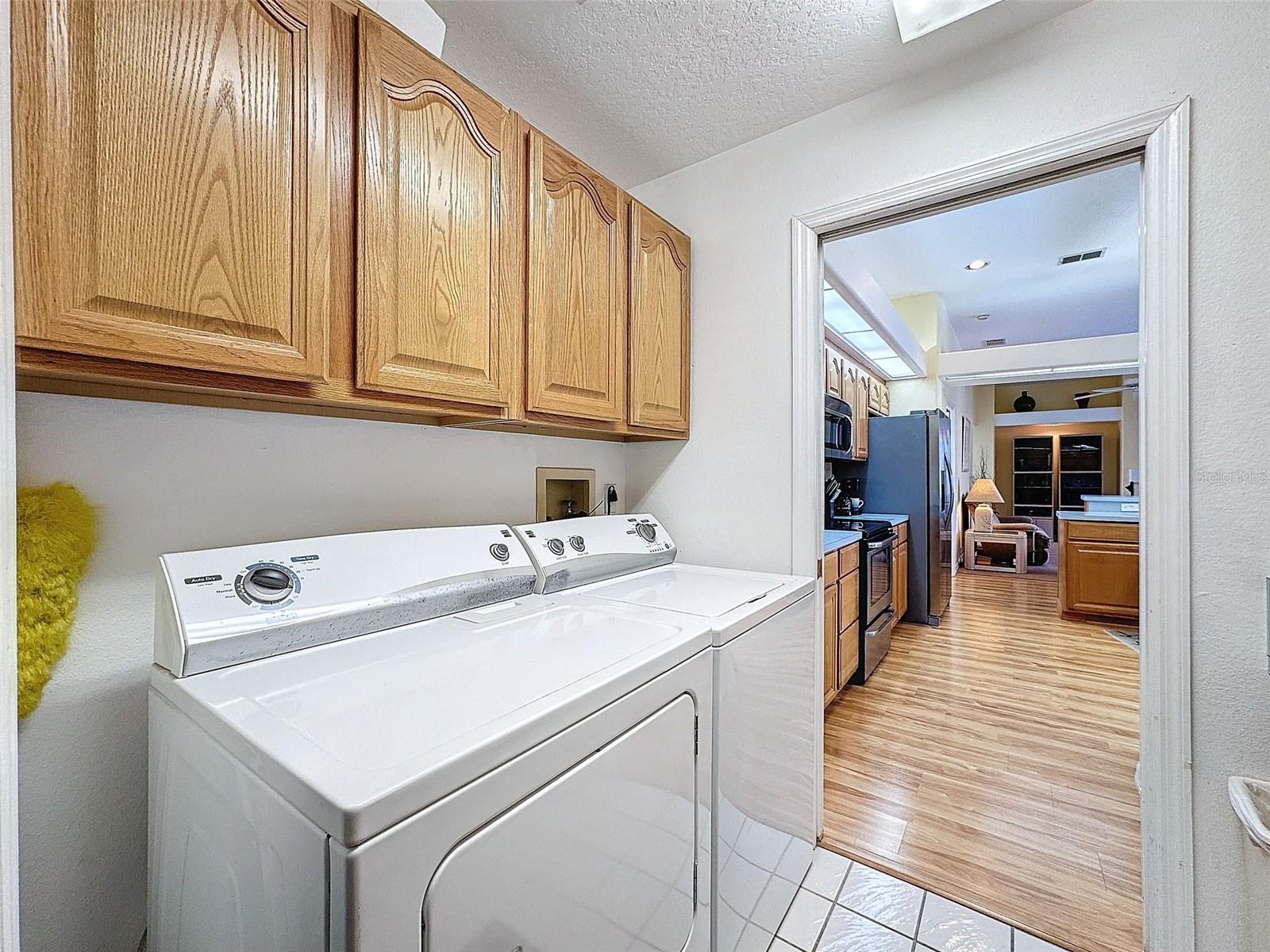 located off the kitchen