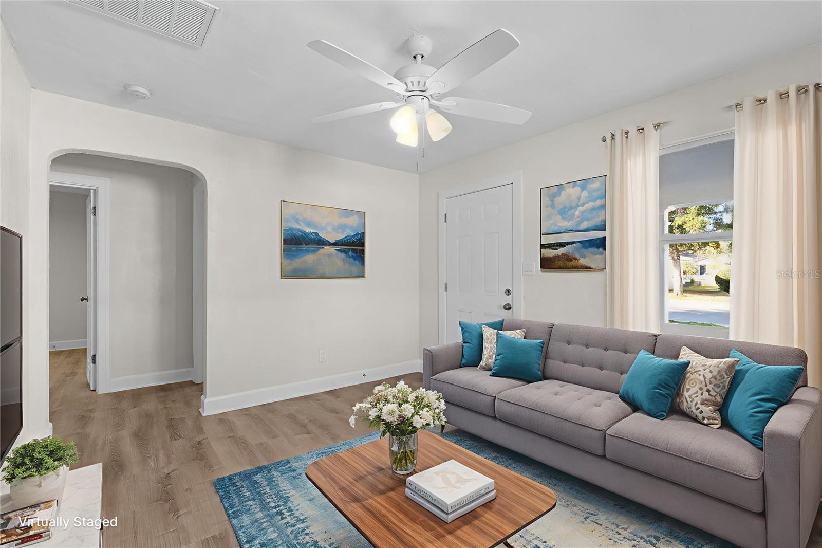 Photo is staged. Living room