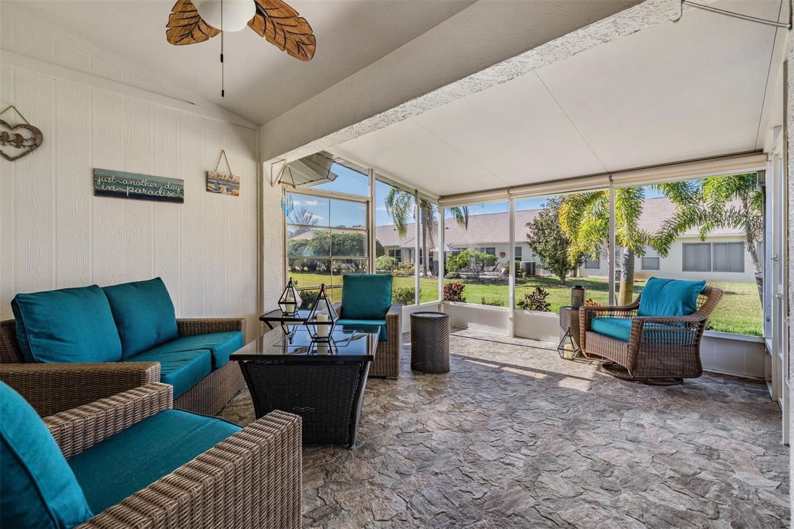 Oversized, covered lanai is ready for your special touch