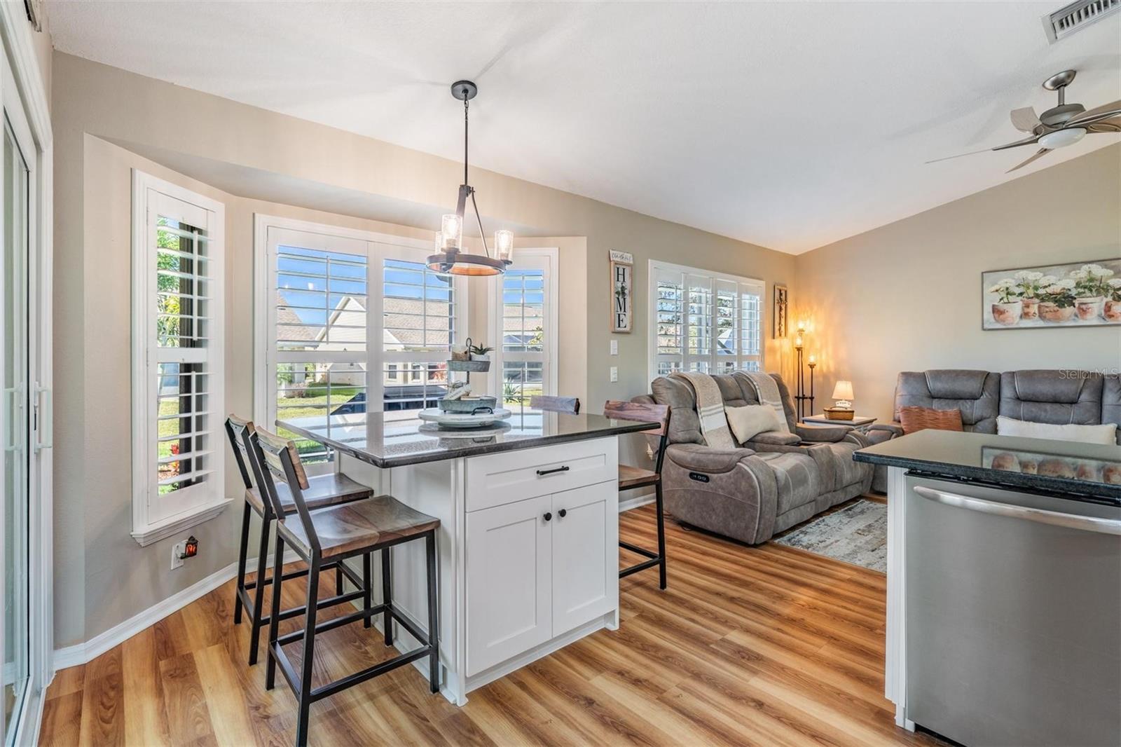 Plantation shutters are a huge plus throughout