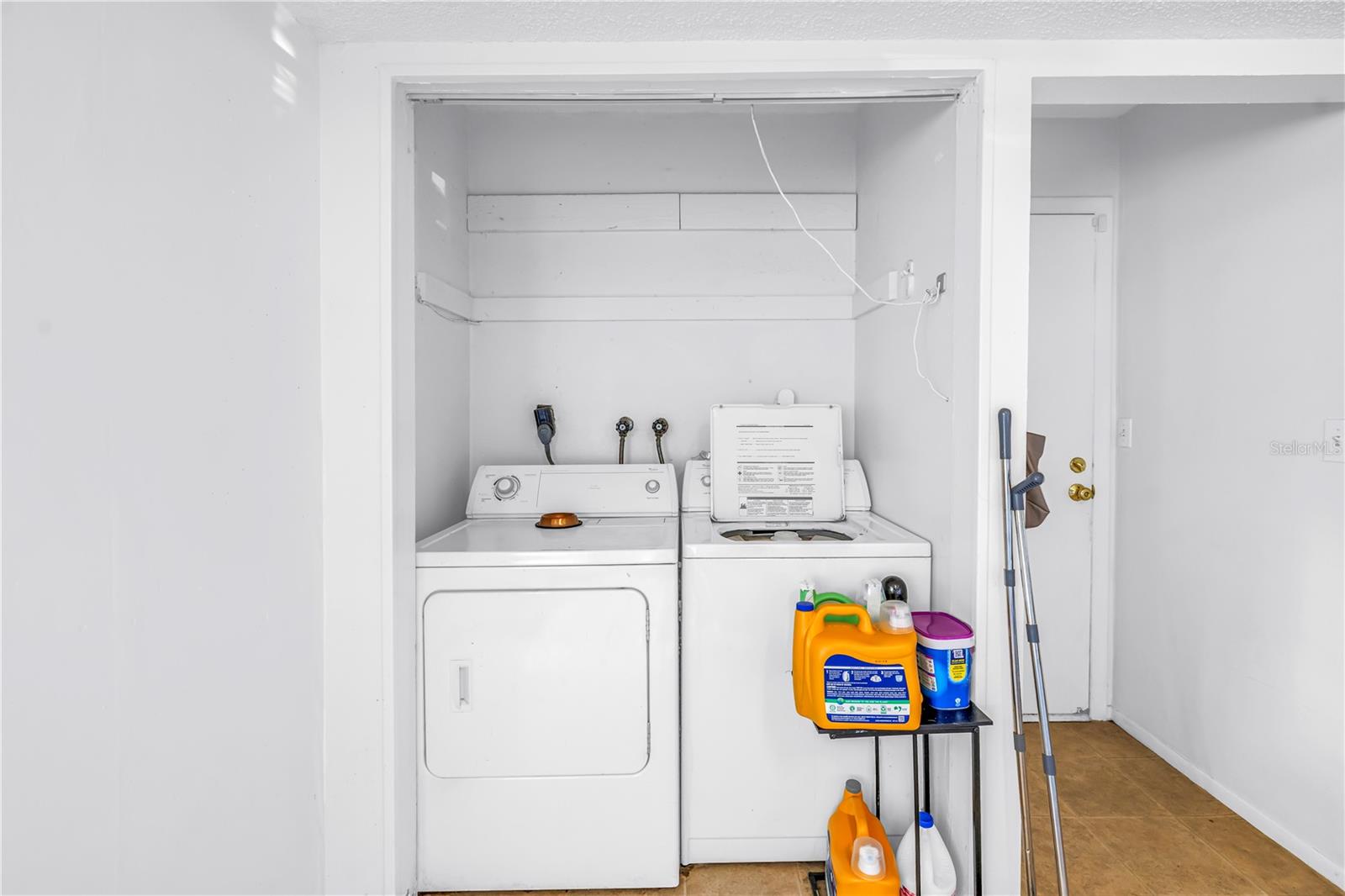 Indoor laundry in kitchen